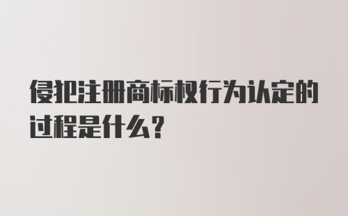 侵犯注册商标权行为认定的过程是什么？