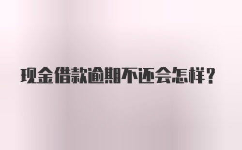 现金借款逾期不还会怎样？