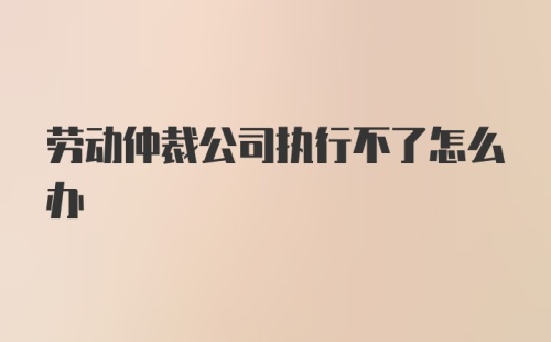 劳动仲裁公司执行不了怎么办