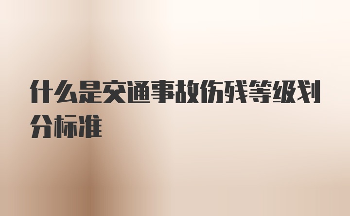 什么是交通事故伤残等级划分标准