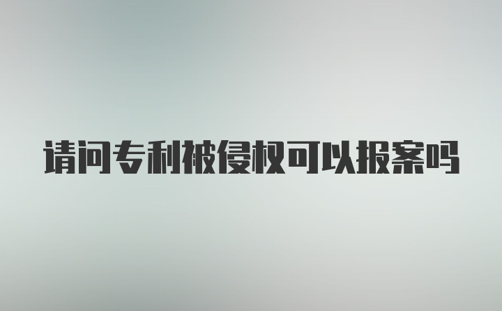 请问专利被侵权可以报案吗