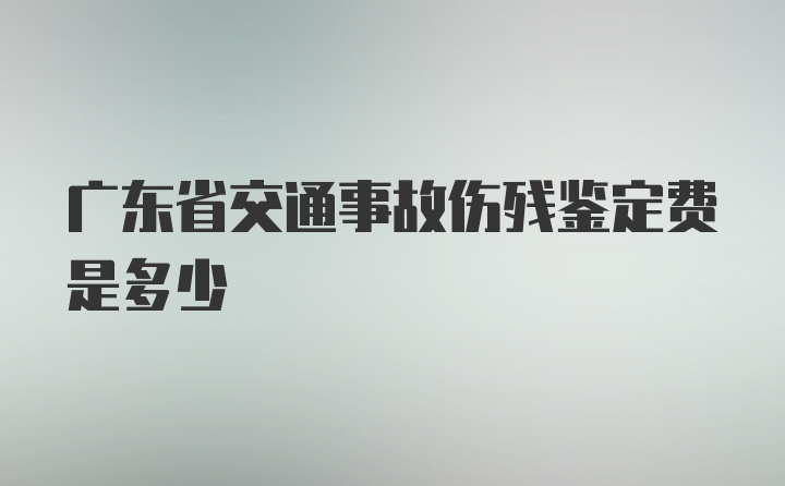 广东省交通事故伤残鉴定费是多少