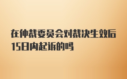 在仲裁委员会对裁决生效后15日内起诉的吗