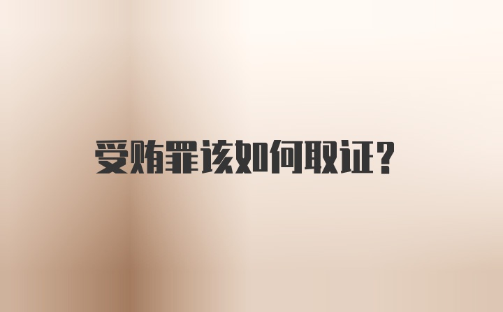 受贿罪该如何取证？