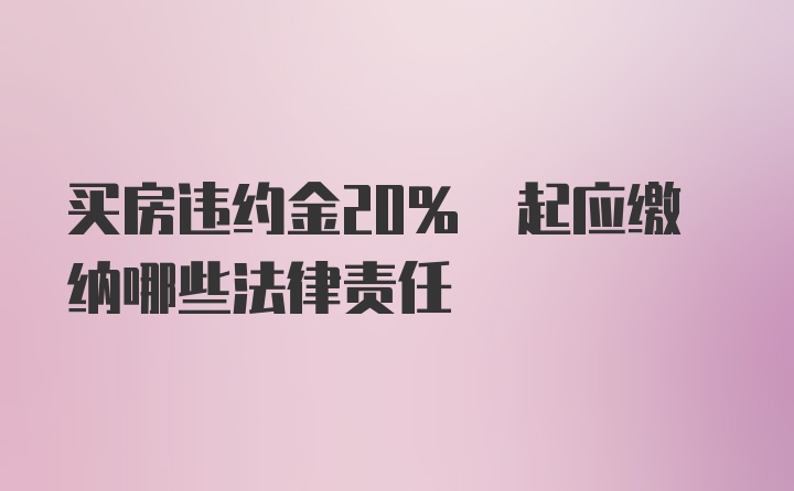 买房违约金20% 起应缴纳哪些法律责任