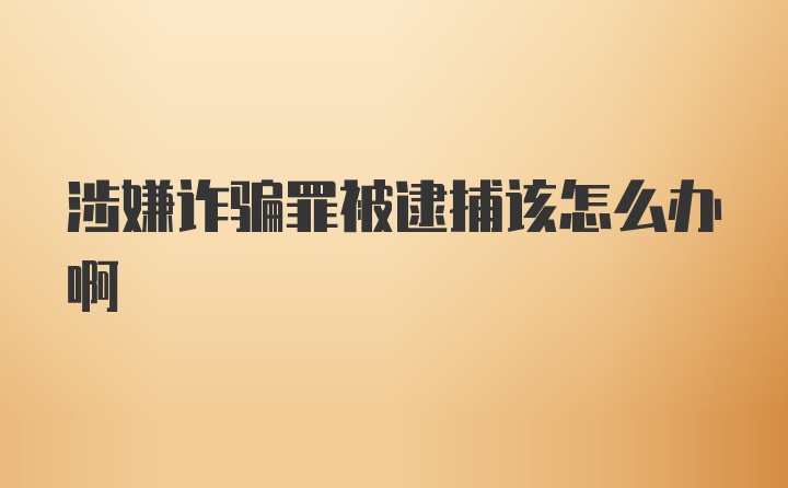 涉嫌诈骗罪被逮捕该怎么办啊