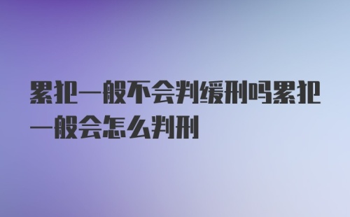 累犯一般不会判缓刑吗累犯一般会怎么判刑