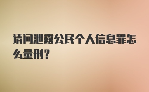 请问泄露公民个人信息罪怎么量刑?