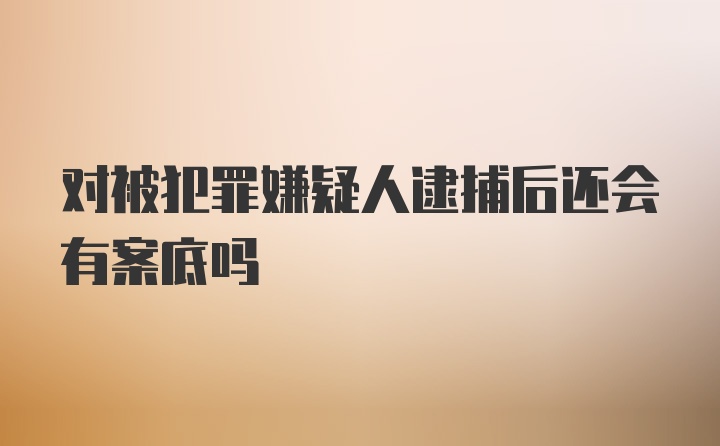 对被犯罪嫌疑人逮捕后还会有案底吗