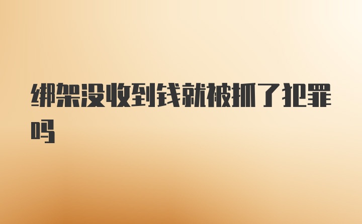 绑架没收到钱就被抓了犯罪吗