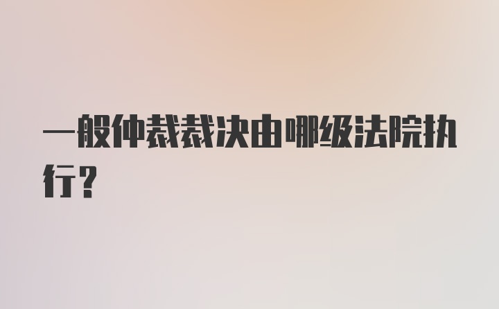 一般仲裁裁决由哪级法院执行？