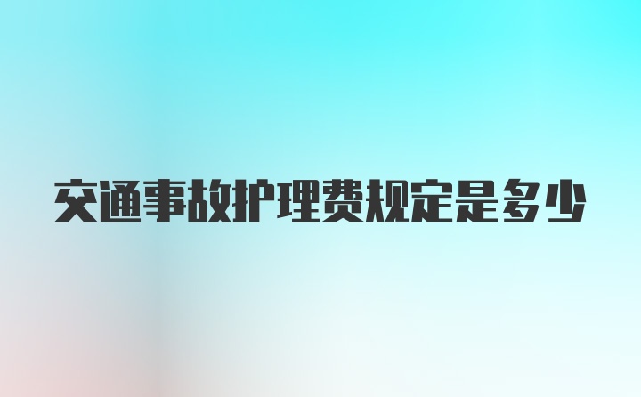 交通事故护理费规定是多少