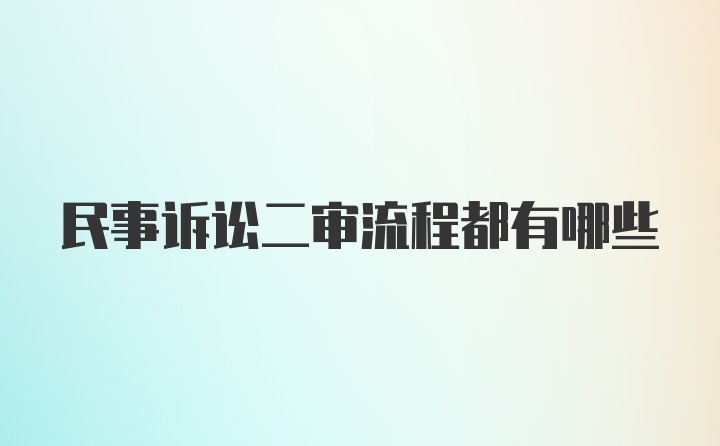 民事诉讼二审流程都有哪些