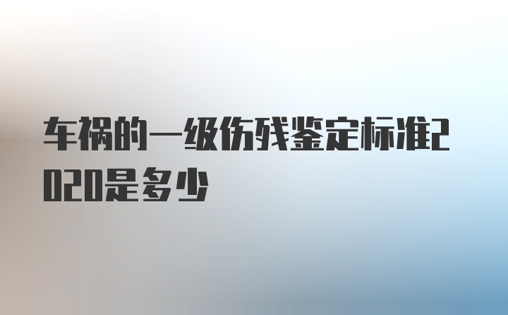 车祸的一级伤残鉴定标准2020是多少