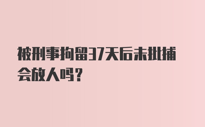 被刑事拘留37天后未批捕会放人吗？