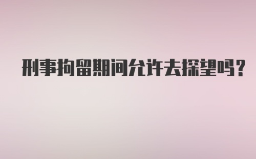 刑事拘留期间允许去探望吗？