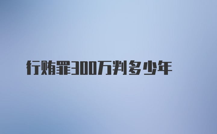 行贿罪300万判多少年