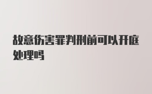 故意伤害罪判刑前可以开庭处理吗