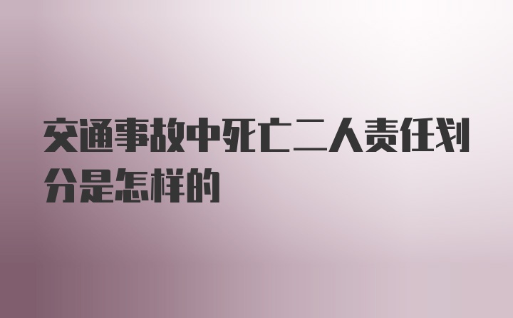 交通事故中死亡二人责任划分是怎样的