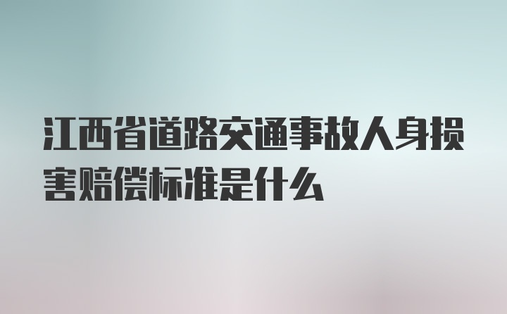 江西省道路交通事故人身损害赔偿标准是什么