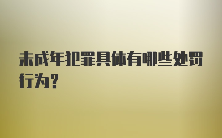 未成年犯罪具体有哪些处罚行为？