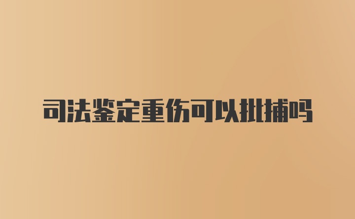 司法鉴定重伤可以批捕吗