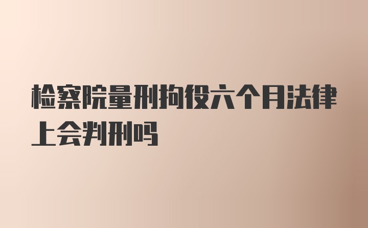 检察院量刑拘役六个月法律上会判刑吗