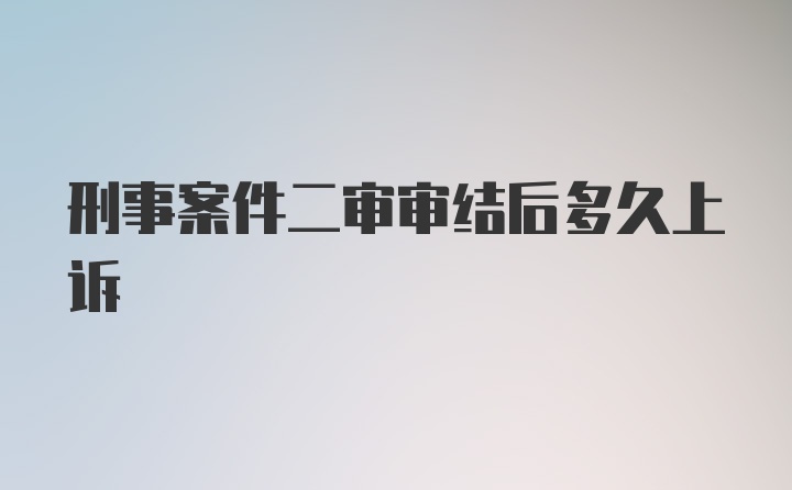 刑事案件二审审结后多久上诉