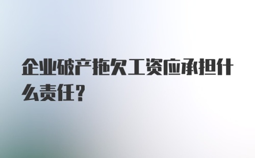 企业破产拖欠工资应承担什么责任？