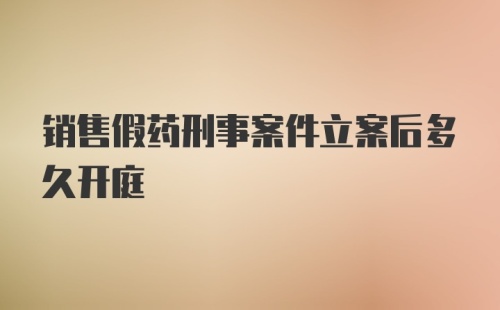 销售假药刑事案件立案后多久开庭