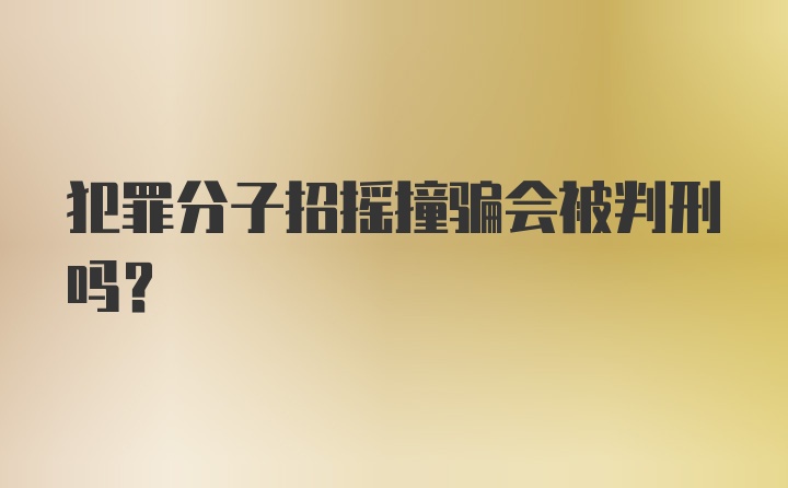 犯罪分子招摇撞骗会被判刑吗？