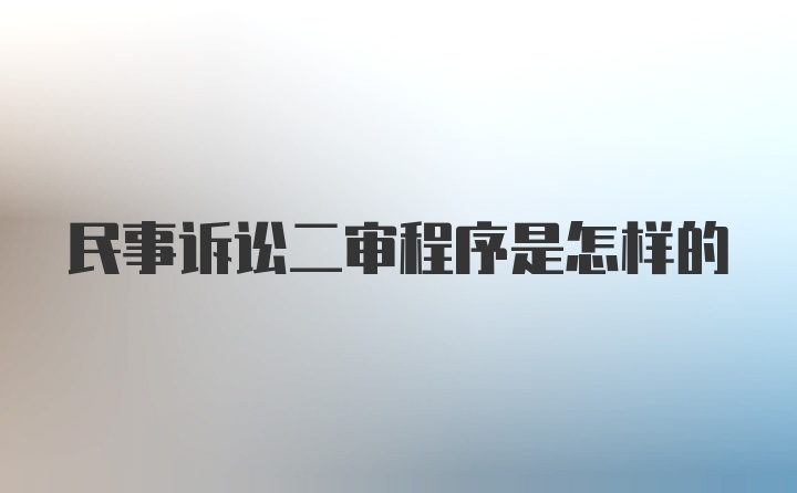 民事诉讼二审程序是怎样的