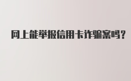 网上能举报信用卡诈骗案吗？