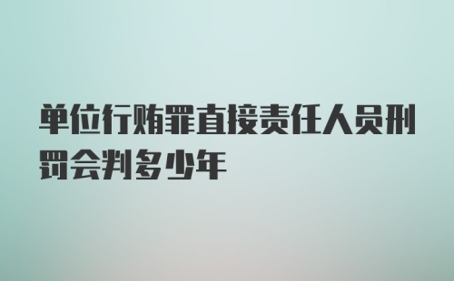 单位行贿罪直接责任人员刑罚会判多少年