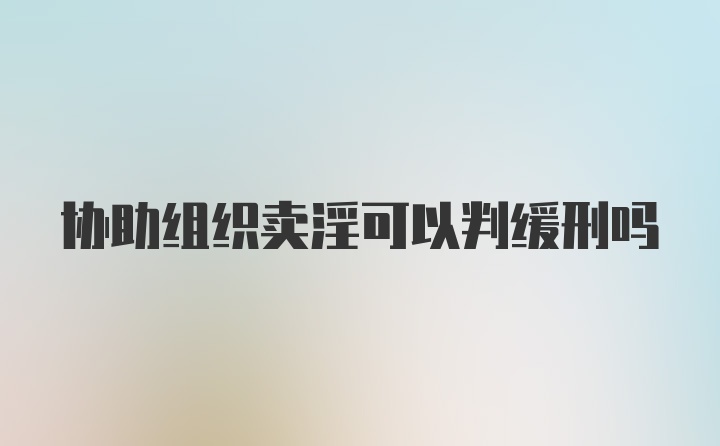 协助组织卖淫可以判缓刑吗