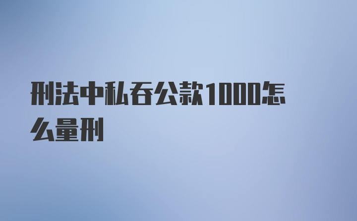 刑法中私吞公款1000怎么量刑