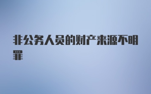 非公务人员的财产来源不明罪