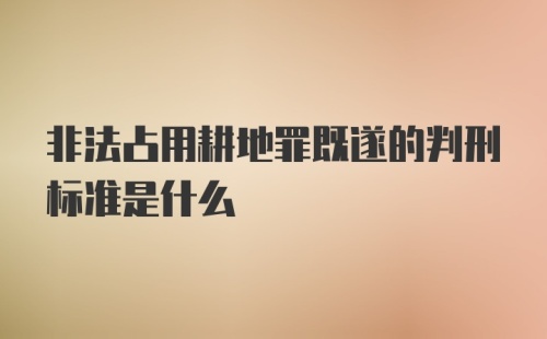 非法占用耕地罪既遂的判刑标准是什么