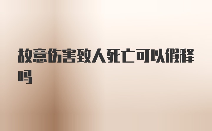 故意伤害致人死亡可以假释吗