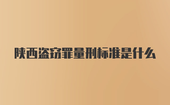 陕西盗窃罪量刑标准是什么