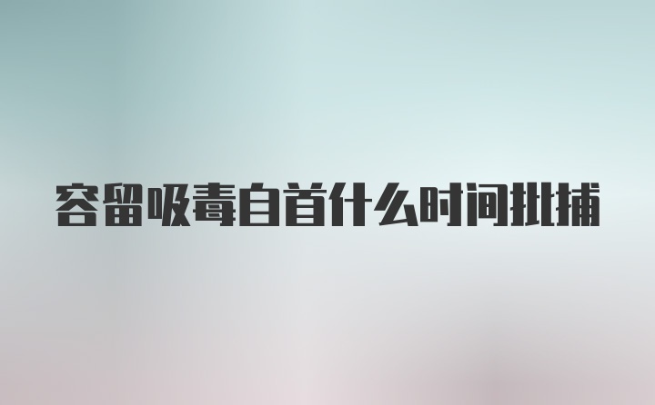 容留吸毒自首什么时间批捕