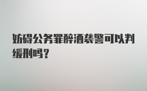 妨碍公务罪醉酒袭警可以判缓刑吗？