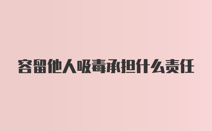 容留他人吸毒承担什么责任