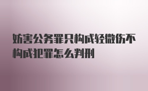 妨害公务罪只构成轻微伤不构成犯罪怎么判刑