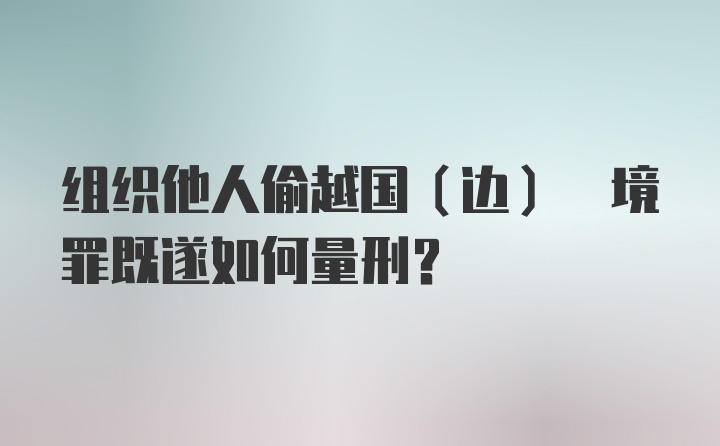 组织他人偷越国(边) 境罪既遂如何量刑?