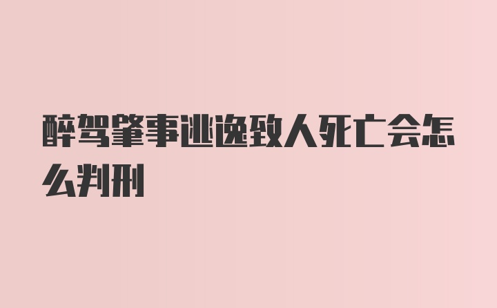 醉驾肇事逃逸致人死亡会怎么判刑