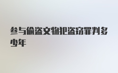 参与偷盗文物犯盗窃罪判多少年