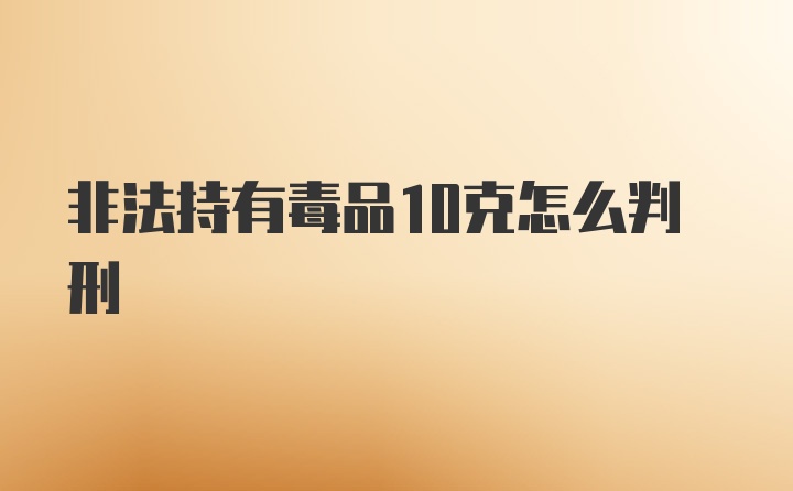 非法持有毒品10克怎么判刑