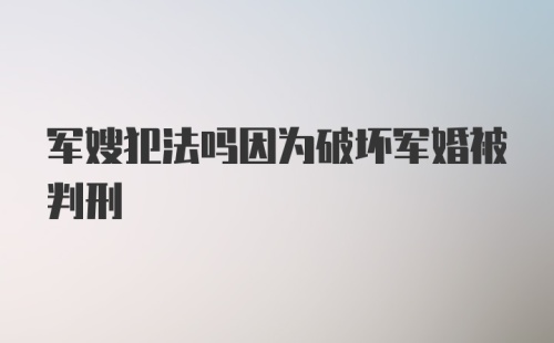 军嫂犯法吗因为破坏军婚被判刑