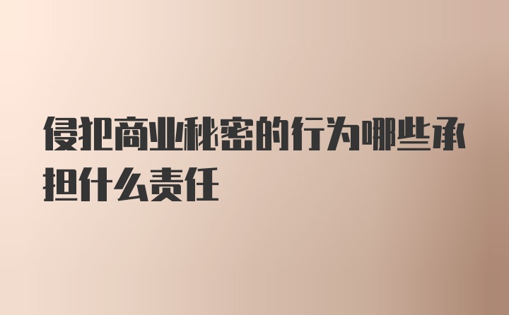 侵犯商业秘密的行为哪些承担什么责任